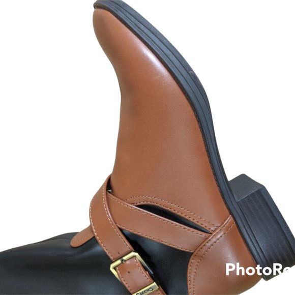 Women's Circus by Sam Edelman Parker Riding Boot in Black & Saddle Brown - 8.5 - Picture 6 of 16